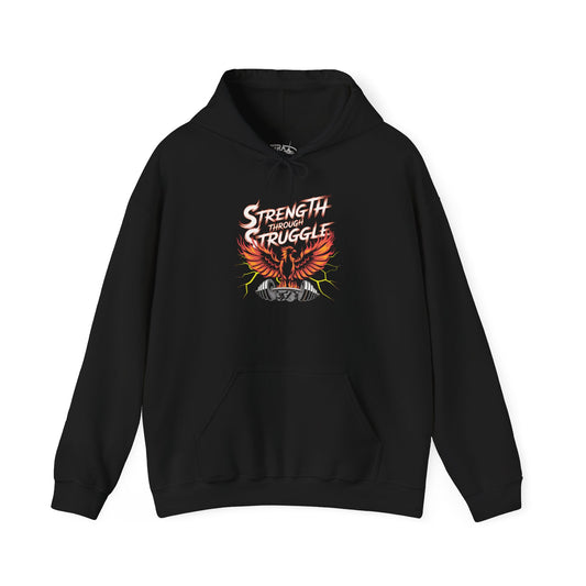 Strength Through Struggle Hoodie — Phoenix Weightlifting Motivational Sweatshirt