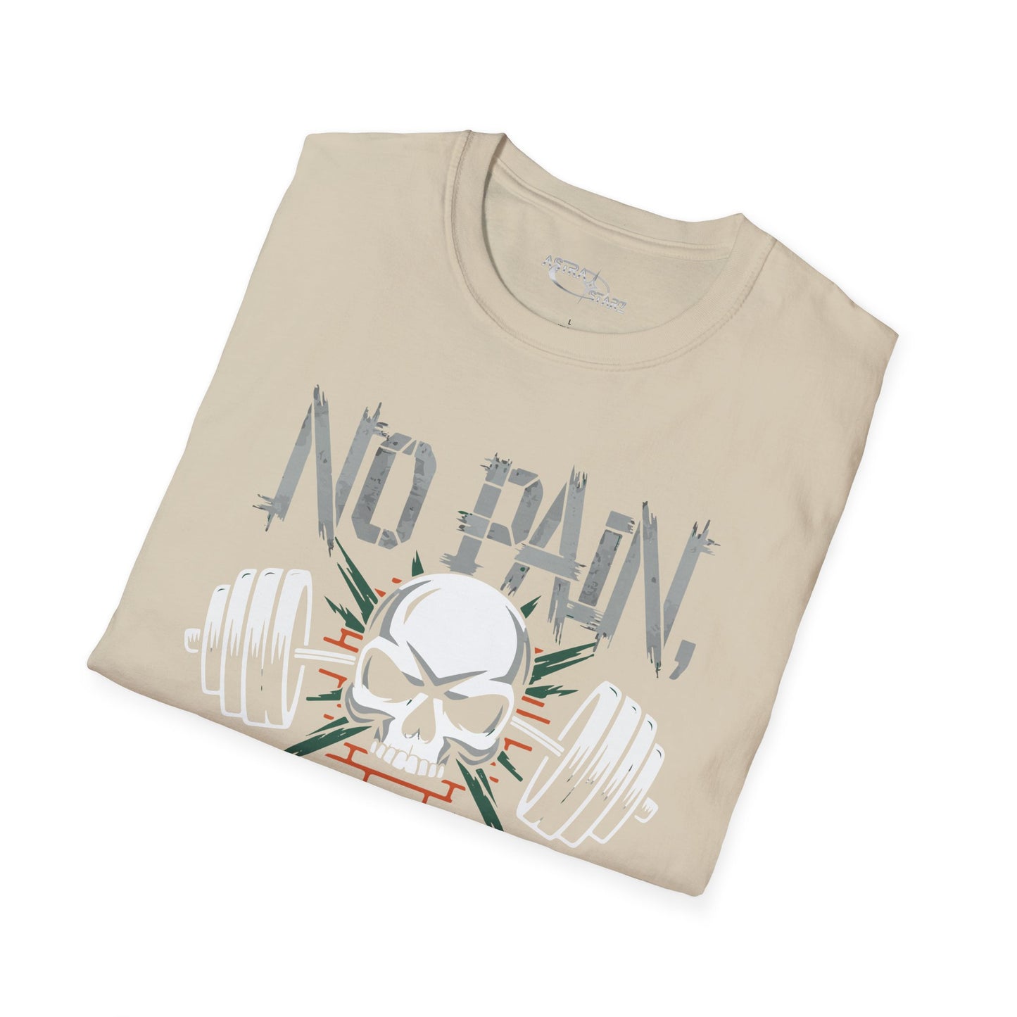 No Pain No Gain Skull Fitness T-Shirt