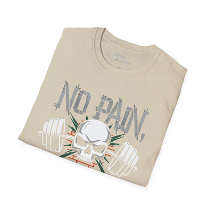 No Pain No Gain Skull Fitness T-Shirt