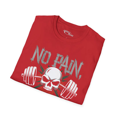 No Pain No Gain Skull Fitness T-Shirt