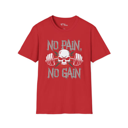No Pain No Gain Skull Fitness T-Shirt