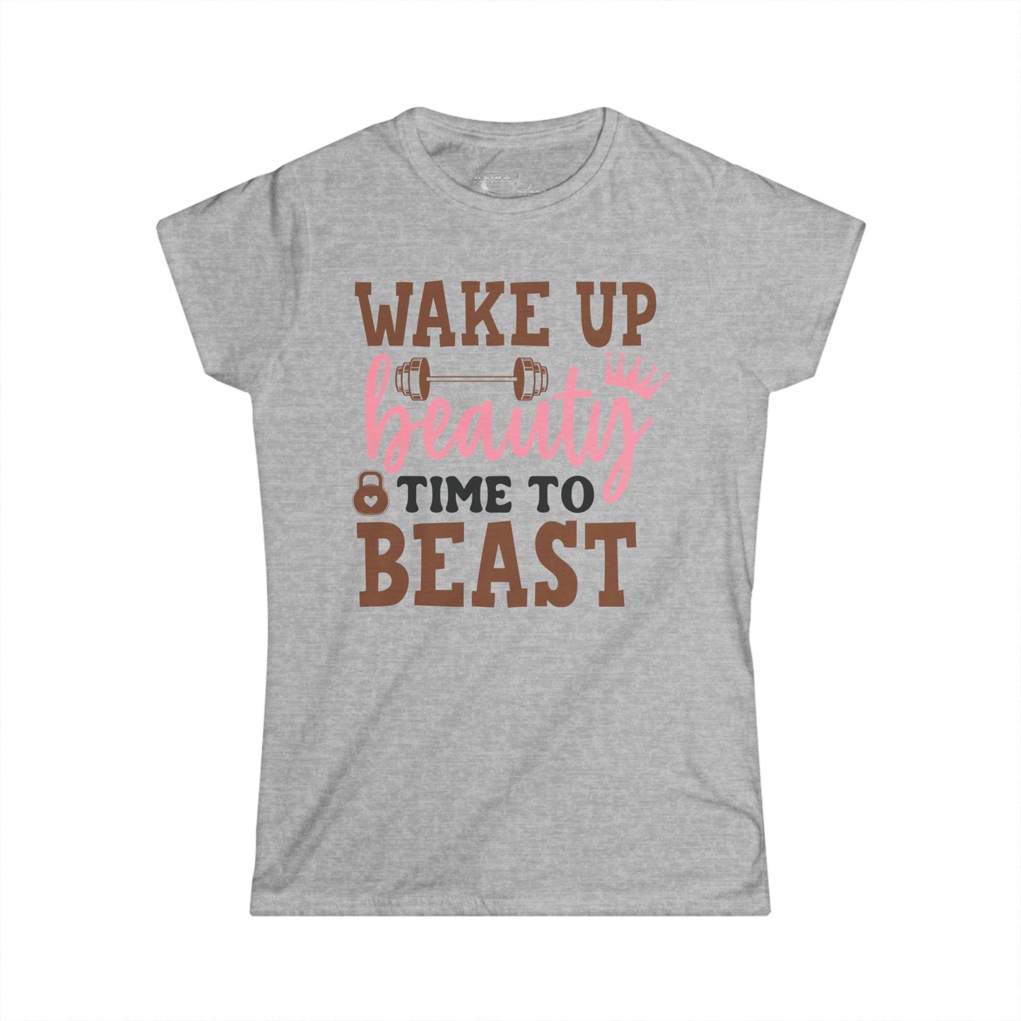 Wake Up Beauty, Time to Beast Women's Fitness Tee