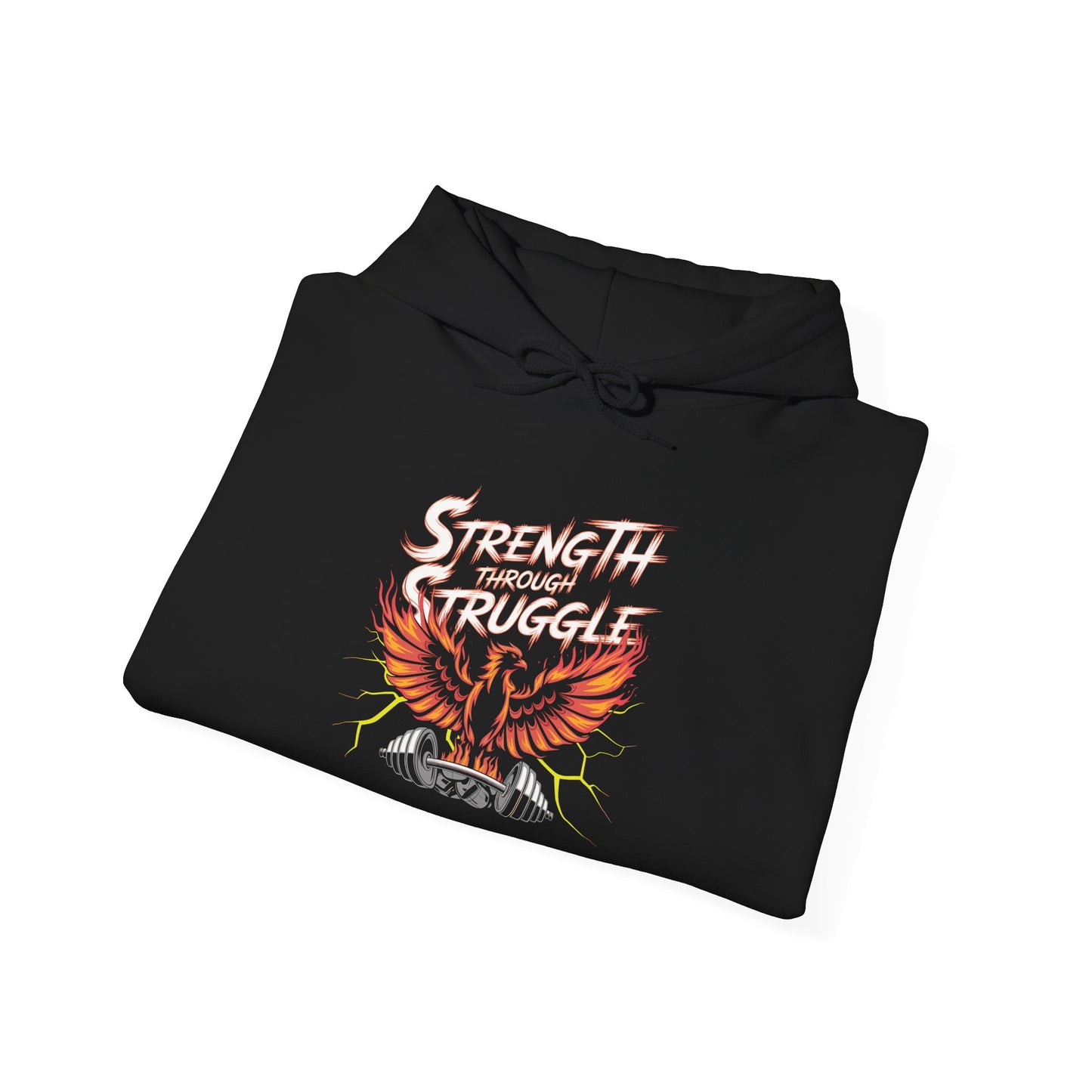 Strength Through Struggle Hoodie — Phoenix Weightlifting Motivational Sweatshirt