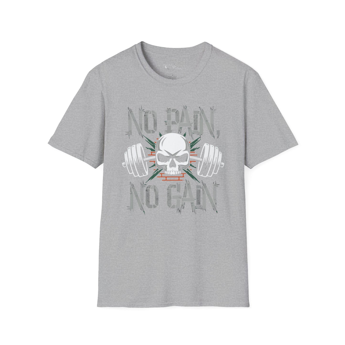 No Pain No Gain Skull Fitness T-Shirt