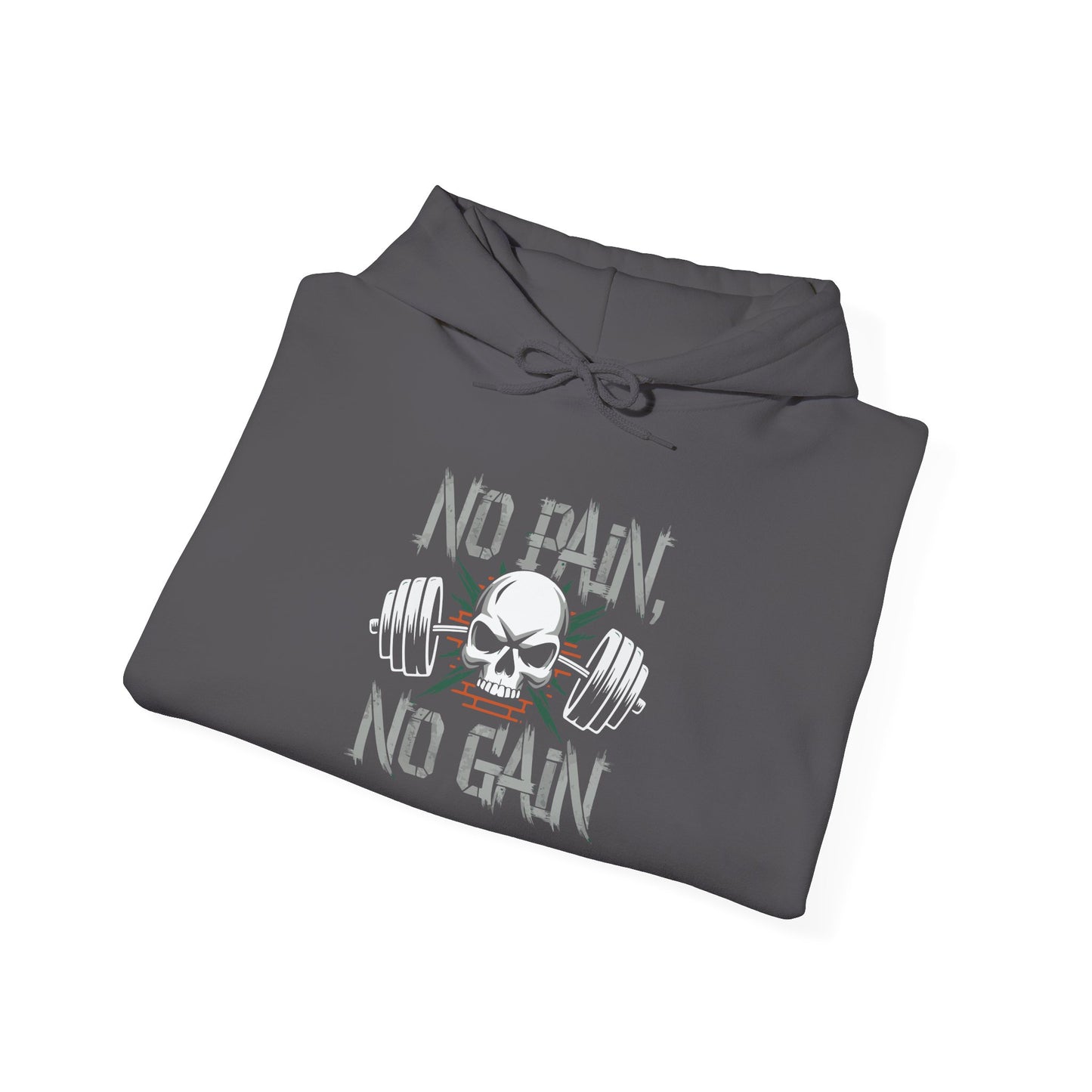 No Pain No Gain Skull Hoodie — Weightlifting Gym Sweatshirt