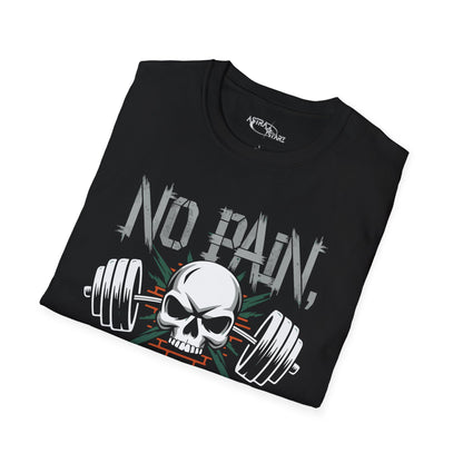 No Pain No Gain Skull Fitness T-Shirt