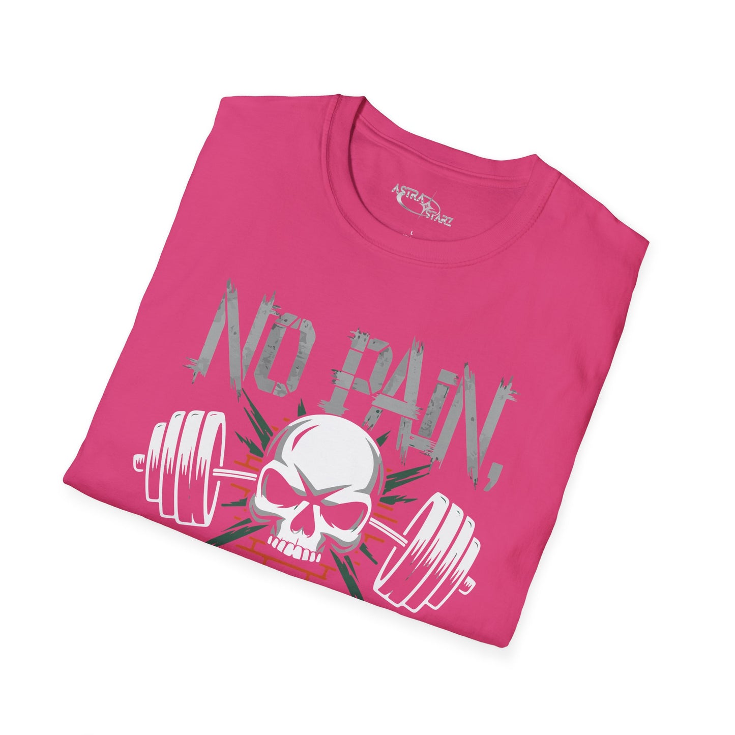 No Pain No Gain Skull Fitness T-Shirt