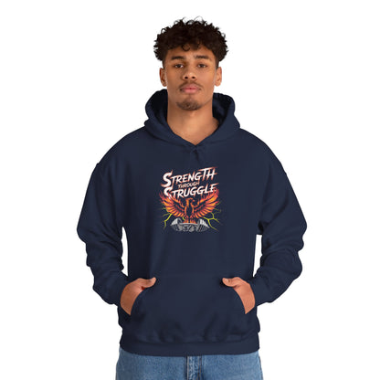 Strength Through Struggle Hoodie — Phoenix Weightlifting Motivational Sweatshirt