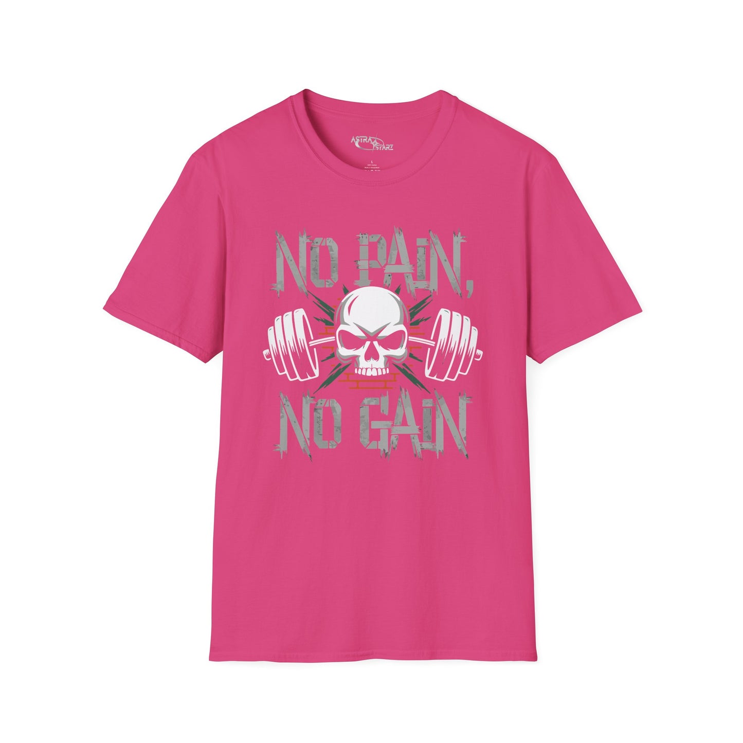 No Pain No Gain Skull Fitness T-Shirt