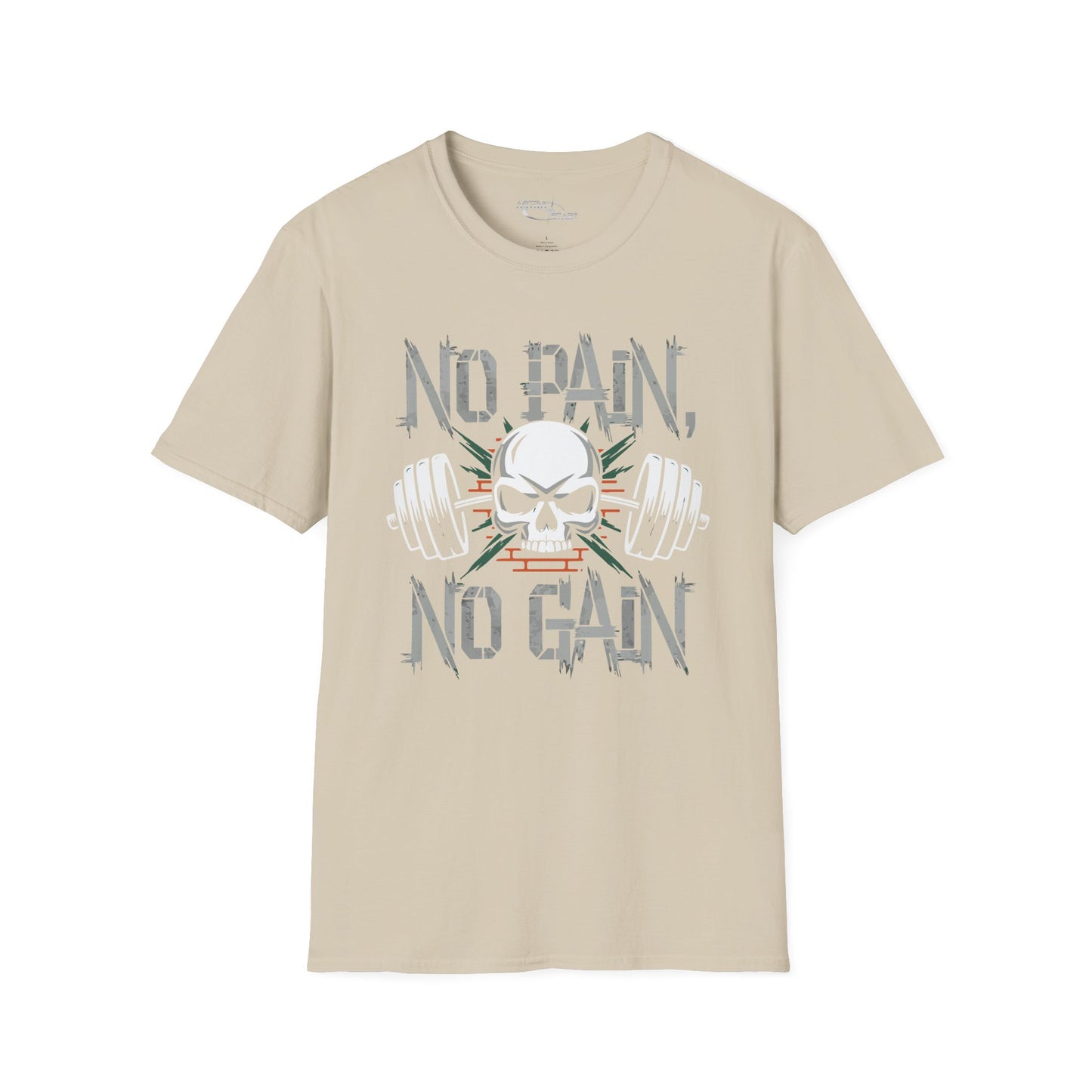 No Pain No Gain Skull Fitness T-Shirt