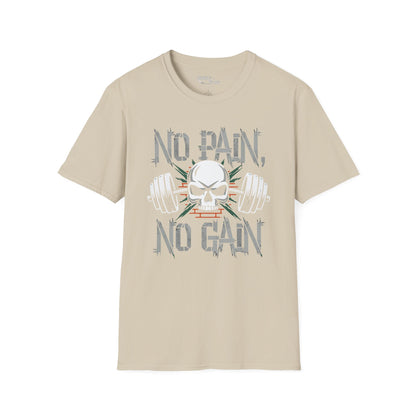 No Pain No Gain Skull Fitness T-Shirt