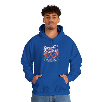 Strength Through Struggle Hoodie — Phoenix Weightlifting Motivational Sweatshirt