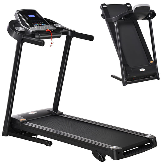 Folding Treadmill, 2.0HP Incline Treadmill Running Machine, 12.8 Km/h, With LED Display, Manual Incline, 12 Preset Programs, Drink & Phone Holder For Home Gym Fitness