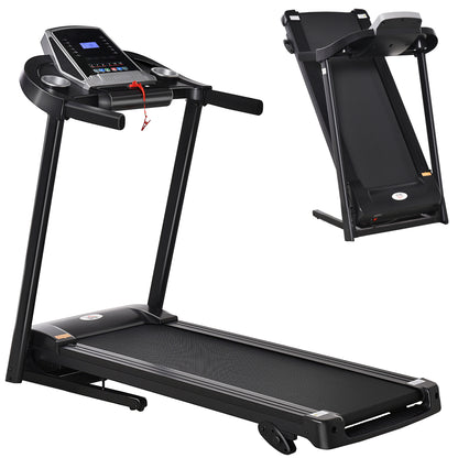 Folding Treadmill, 2.0HP Incline Treadmill Running Machine, 12.8 Km/h, With LED Display, Manual Incline, 12 Preset Programs, Drink & Phone Holder For Home Gym Fitness