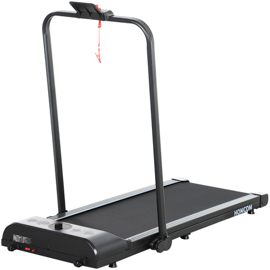 Foldable Walking Treadmill, With LED Display And Wheels, For Home, Office, Gym, Blue