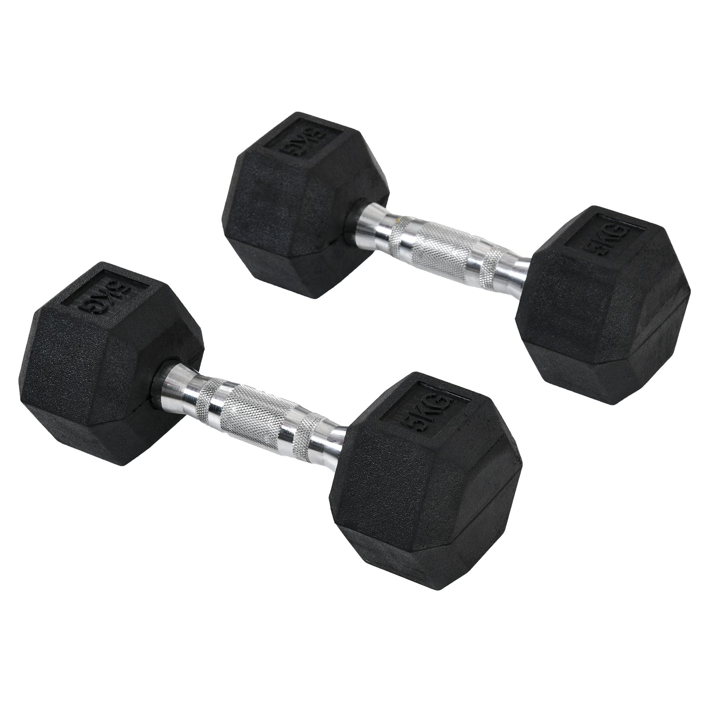 2x5kg Rubber Dumbbell Sports Hex Weights Sets Gym Fitness Lifting Home