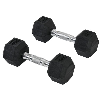 2x5kg Rubber Dumbbell Sports Hex Weights Sets Gym Fitness Lifting Home