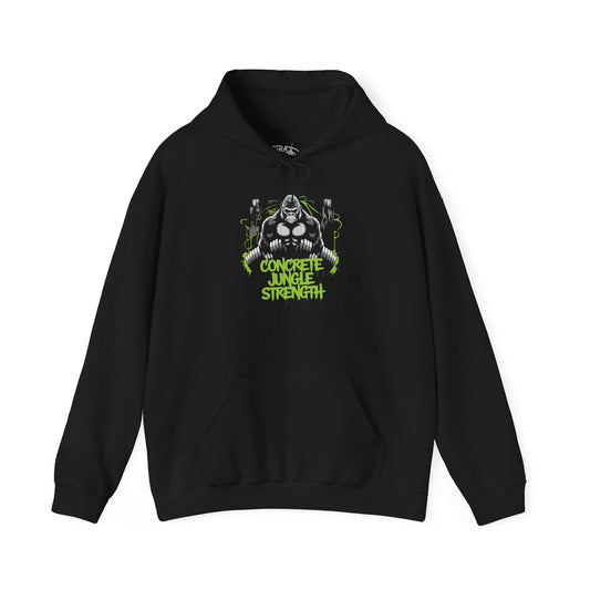 Concrete Jungle Strength Hoodie — Gorilla Gym Weightlifting Hoodie