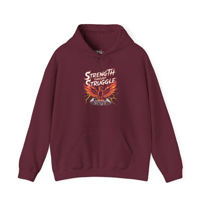 Strength Through Struggle Hoodie — Phoenix Weightlifting Motivational Sweatshirt