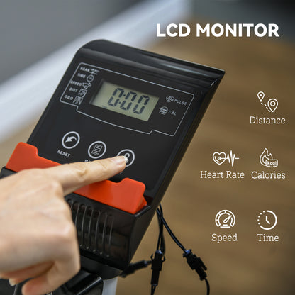 SPORTNOW Quiet Exercise Bike With 8-Level Magnetic Resistance And Heart Rate Sensor, For Home Gym, Grey And Black