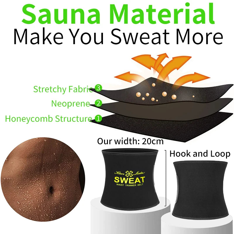 Waist Trimmer for Women Men Sweat Band Waist Trainer Corset Stomach Wraps for Weight Loss Neoprene Body Shaper Belt Shapewear