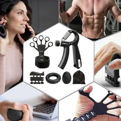 Mechanical Counting Grip Strength Trainer With Finger Exerciser For Muscle Building Hand Injury Recovery Rehabilitation Training