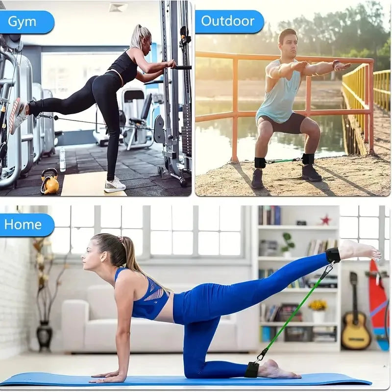 Exercising Resistance Belt, Puller, Leg Strength Training, Tie Strap, Foot Loop Buckle, Elastic Rope Protector, Edge Protection