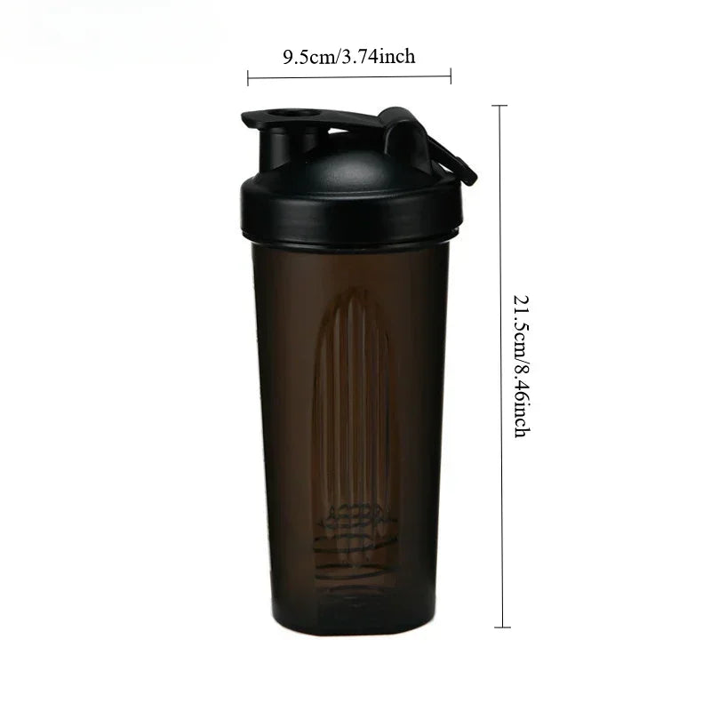 600ml Portable Protein Powder Shaker Bottle Leak Proof Water Bottle for Gym Fitness Training Sport Shaker Mixing Cup with Scale