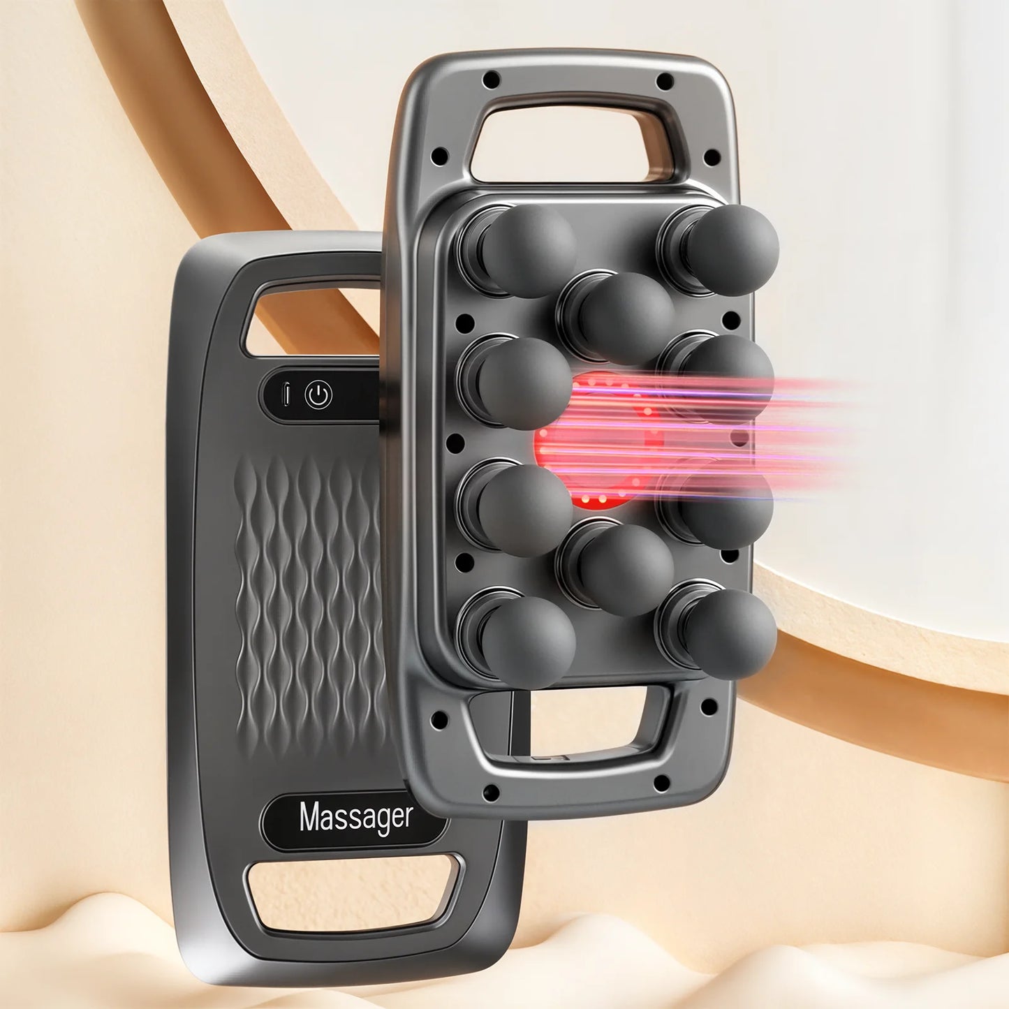 1pc Ten Head Percussion Massage Gun: USB Rechargeable, Deep Tissue Muscle Relaxation, 9 Intensity Levels, Silent