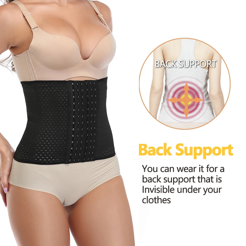 Lilvigor Slimming Waist Trainer Belt Shapewear Women Belly Cincher Body Shaper Fat Compression Strap Girdles Firm Hook Corset