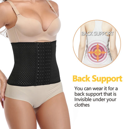 Lilvigor Slimming Waist Trainer Belt Shapewear Women Belly Cincher Body Shaper Fat Compression Strap Girdles Firm Hook Corset