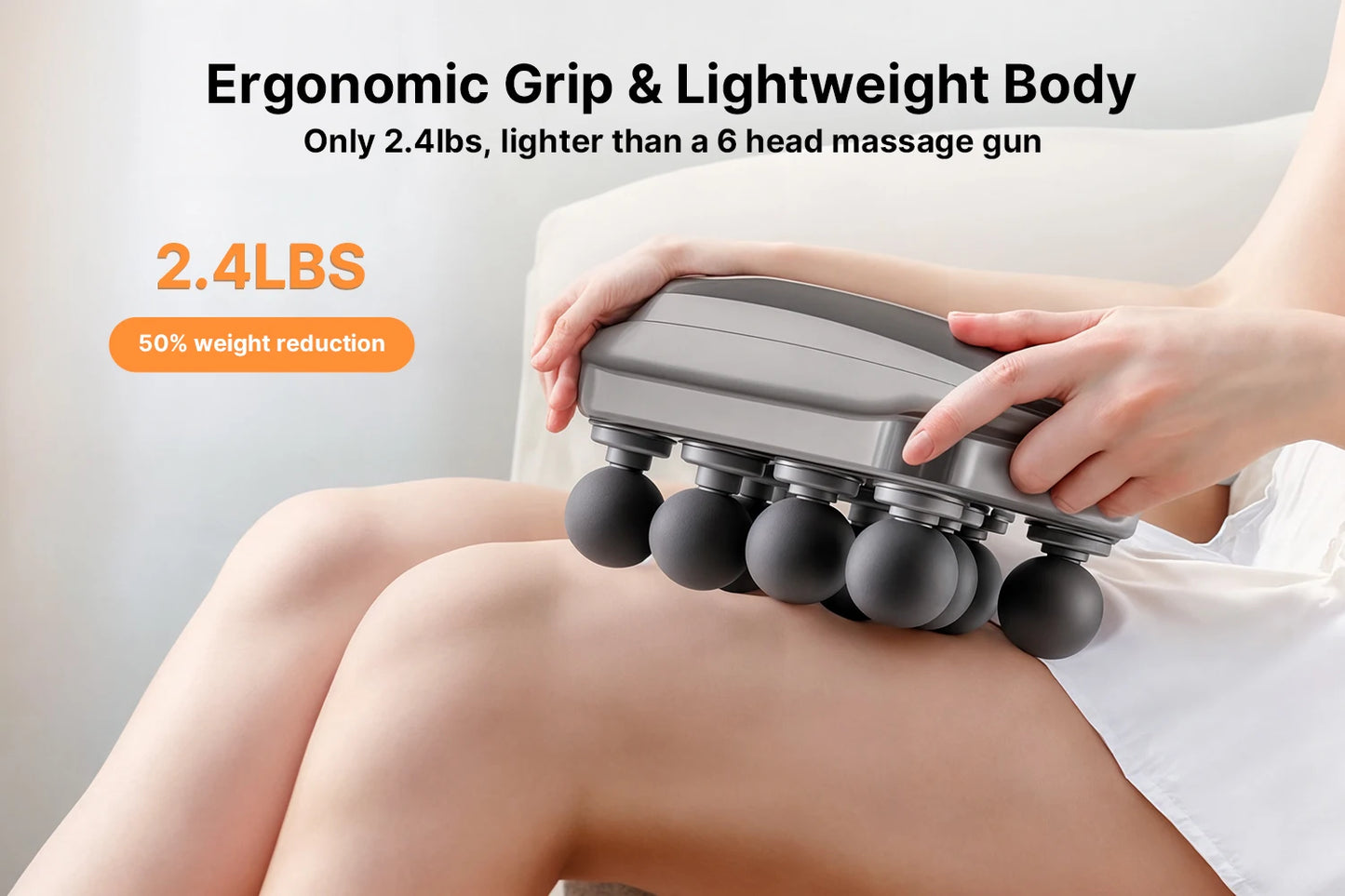 1pc Ten Head Percussion Massage Gun: USB Rechargeable, Deep Tissue Muscle Relaxation, 9 Intensity Levels, Silent