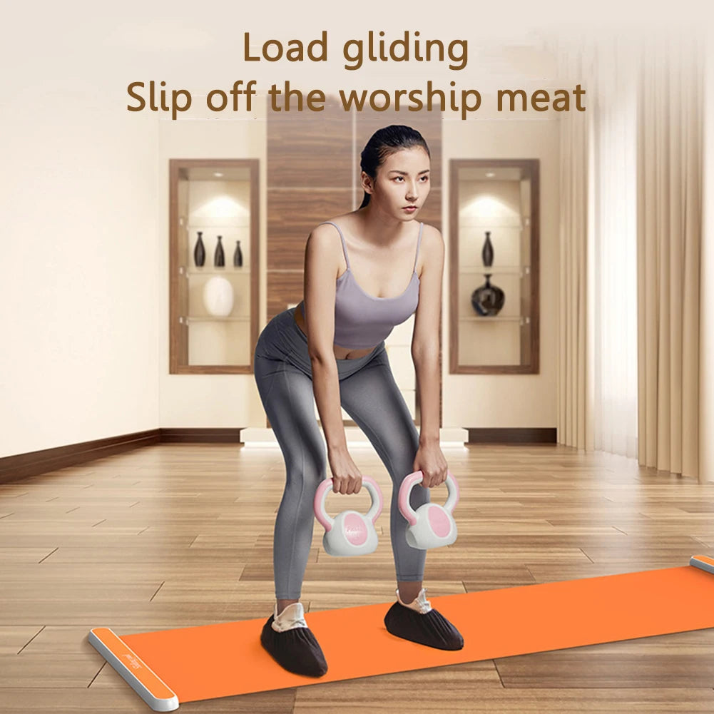 180/200CM Yoga Sliding Mat Sport Fitness Glide Pilates Skating Training Board Mat for Ice Hockey Roller Skating Leg Exercise