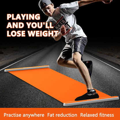 180/200CM Yoga Sliding Mat Sport Fitness Glide Pilates Skating Training Board Mat for Ice Hockey Roller Skating Leg Exercise