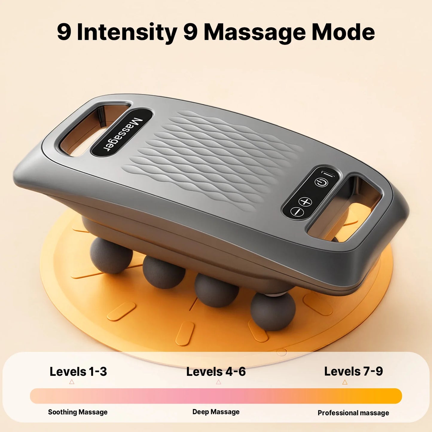 1pc Ten Head Percussion Massage Gun: USB Rechargeable, Deep Tissue Muscle Relaxation, 9 Intensity Levels, Silent
