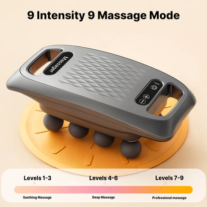 1pc Ten Head Percussion Massage Gun: USB Rechargeable, Deep Tissue Muscle Relaxation, 9 Intensity Levels, Silent