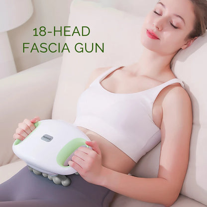 18-Head Fascia Gun High Frequency Vibration Deep Tissue Muscle Stimulate Muscle Fascia Body Massager Red Light Masajeador