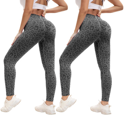 2 Pack Women's High Waisted Sexy Butt Lifting Seamless Solid Color Yoga Leggings Elastic And Breathable Fitness Sports Pants