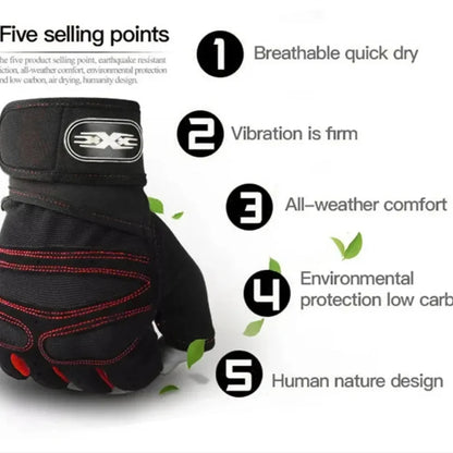 Outdoor Sport Gloves for Men Women Wrist Guard Fitness Gym Cycling Hiking Boxing Exercise Training Workout Long Wrist Fingerless