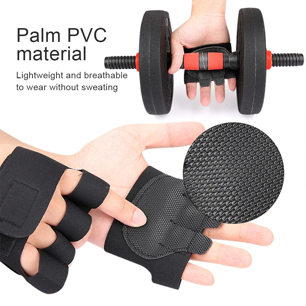 Dumbbell Gloves Breathable Weight Lifting Gloves Palm Protection Fitness Sports Gloves with 4 Finger Ring for Gym Workout