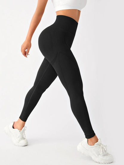 2 Pack Women's High Waisted Sexy Butt Lifting Seamless Solid Color Yoga Leggings Elastic And Breathable Fitness Sports Pants
