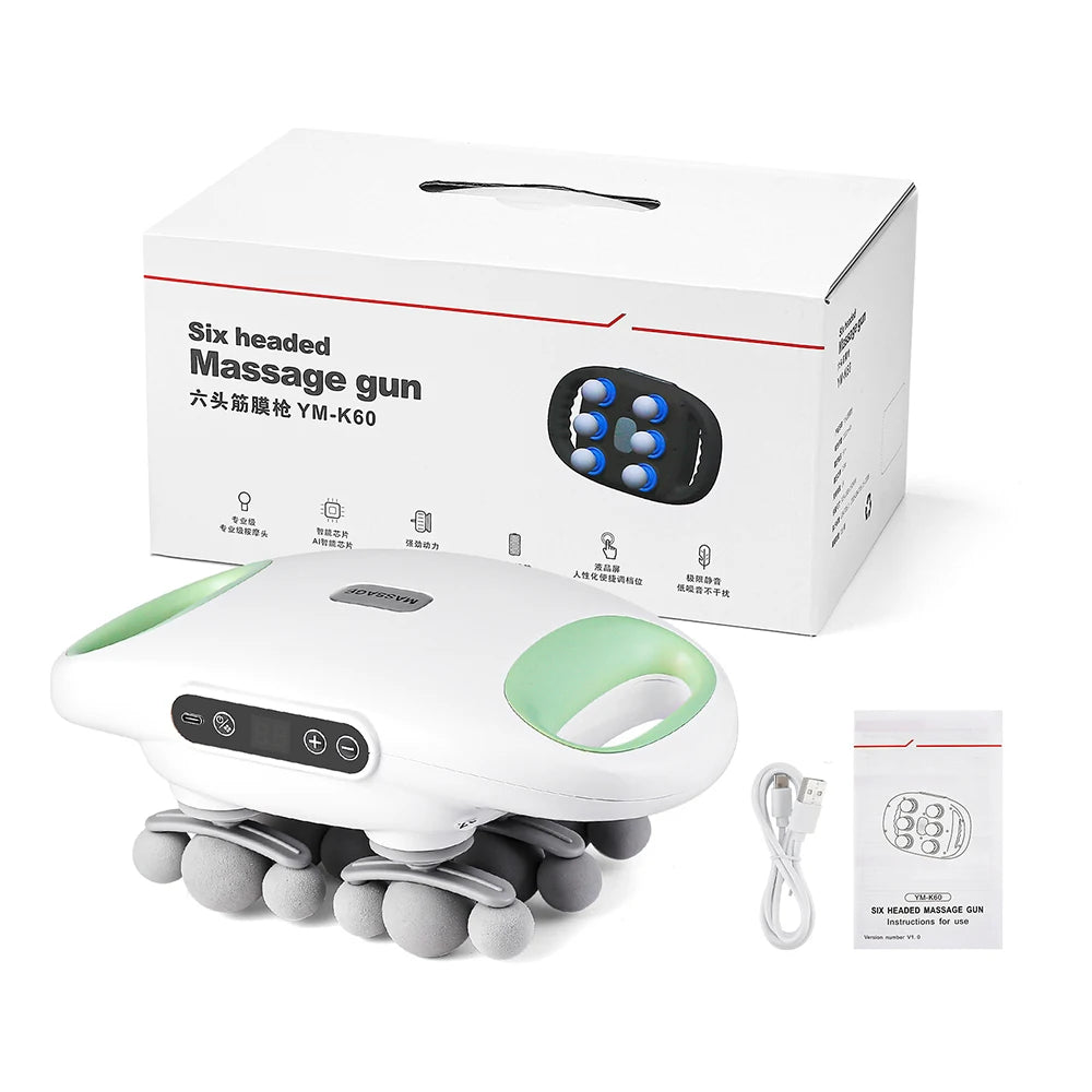 18-Head Fascia Gun High Frequency Vibration Deep Tissue Muscle Stimulate Muscle Fascia Body Massager Red Light Masajeador