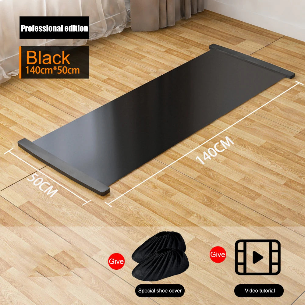 180/200CM Yoga Sliding Mat Sport Fitness Glide Pilates Skating Training Board Mat for Ice Hockey Roller Skating Leg Exercise