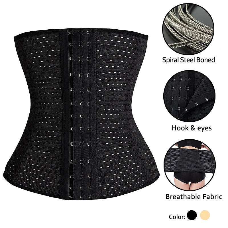 Lilvigor Slimming Waist Trainer Belt Shapewear Women Belly Cincher Body Shaper Fat Compression Strap Girdles Firm Hook Corset