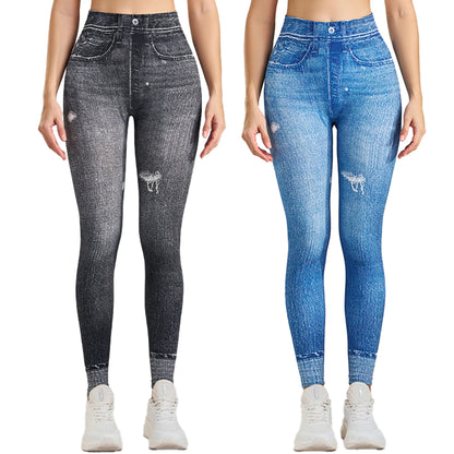 2 Pack Women's High Waisted Sexy Butt Lifting Seamless Solid Color Yoga Leggings Elastic And Breathable Fitness Sports Pants