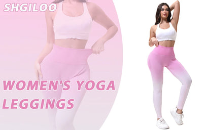 2 Pack Women's High Waisted Sexy Butt Lifting Seamless Solid Color Yoga Leggings Elastic And Breathable Fitness Sports Pants