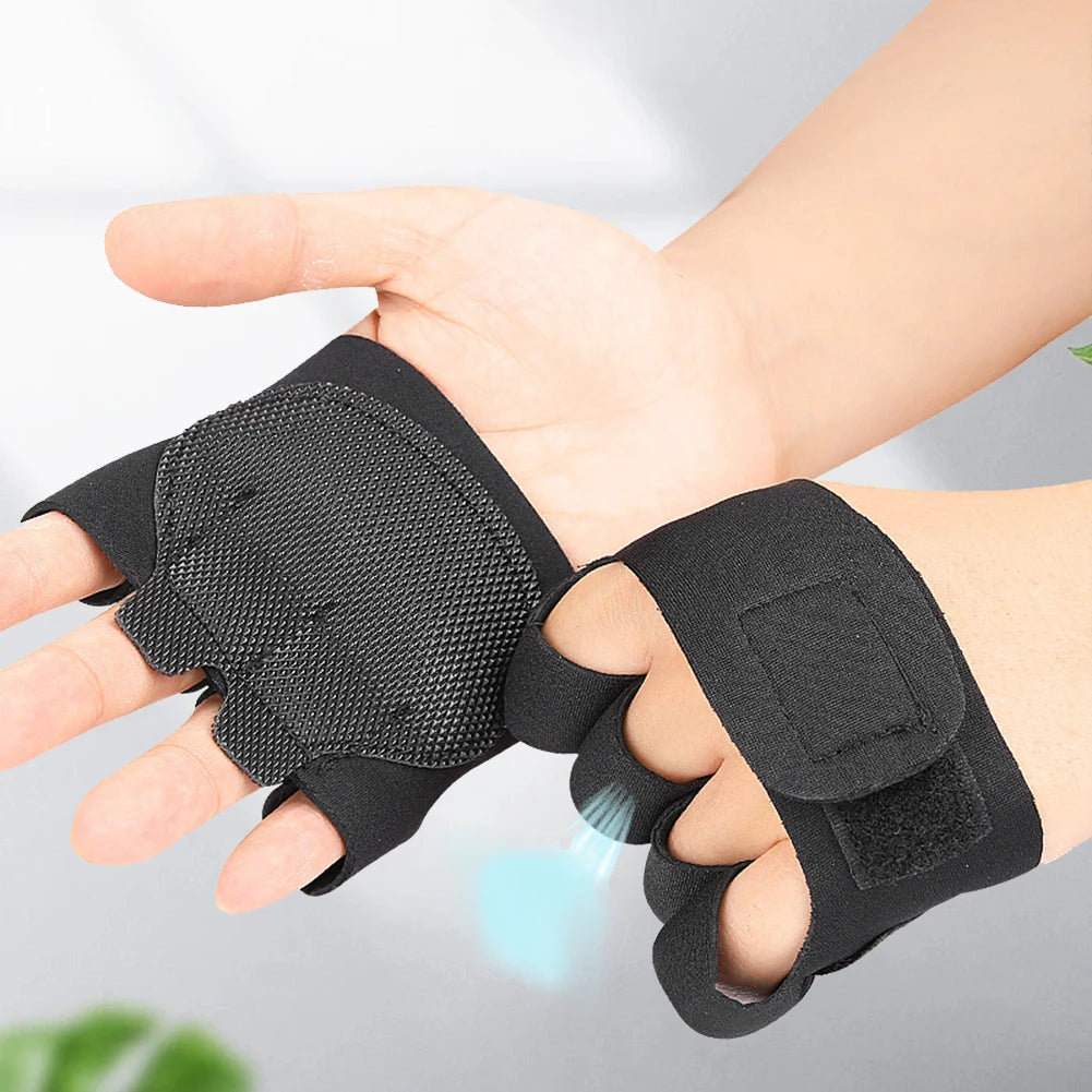 Dumbbell Gloves Breathable Weight Lifting Gloves Palm Protection Fitness Sports Gloves with 4 Finger Ring for Gym Workout