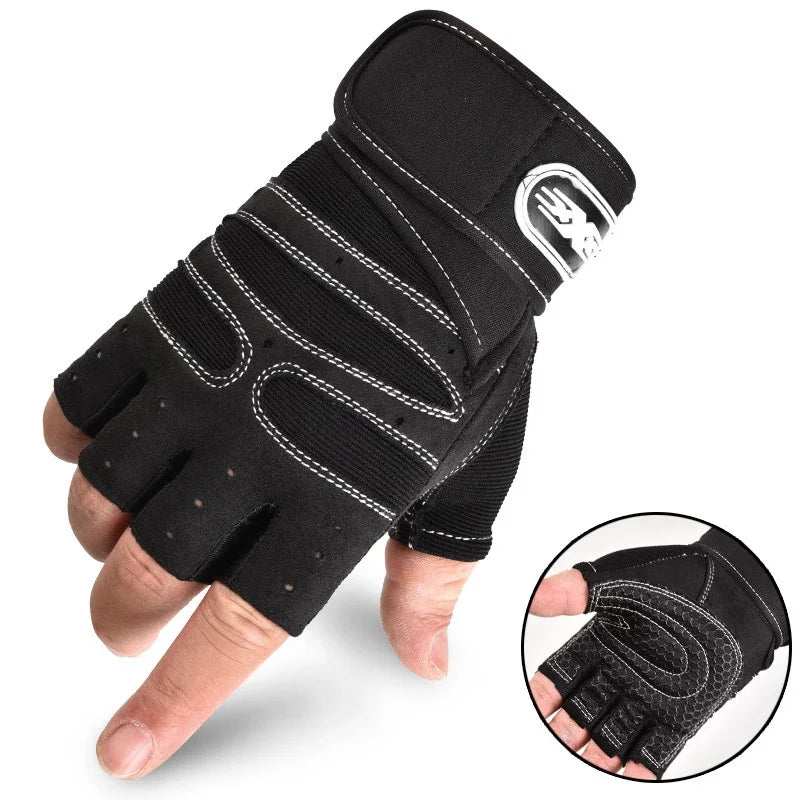 Outdoor Sport Gloves for Men Women Wrist Guard Fitness Gym Cycling Hiking Boxing Exercise Training Workout Long Wrist Fingerless