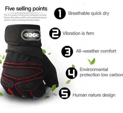 Outdoor Sport Gloves for Men Women Wrist Guard Fitness Gym Cycling Hiking Boxing Exercise Training Workout Long Wrist Fingerless