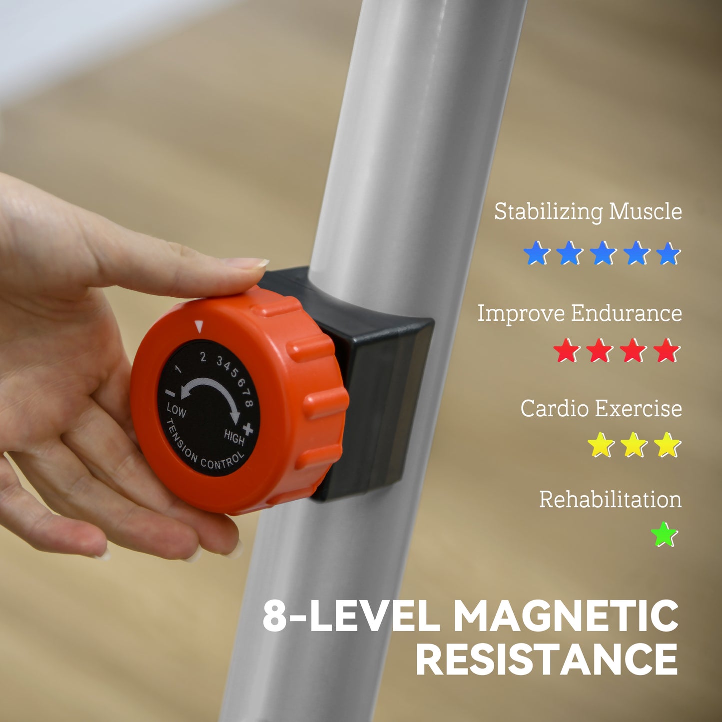 SPORTNOW Quiet Exercise Bike With 8-Level Magnetic Resistance And Heart Rate Sensor, For Home Gym, Grey And Black